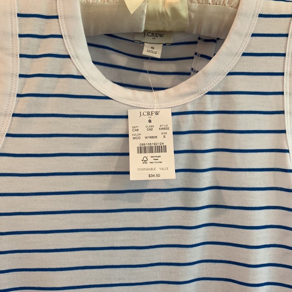 NWT J. Crew Striped Tank Top